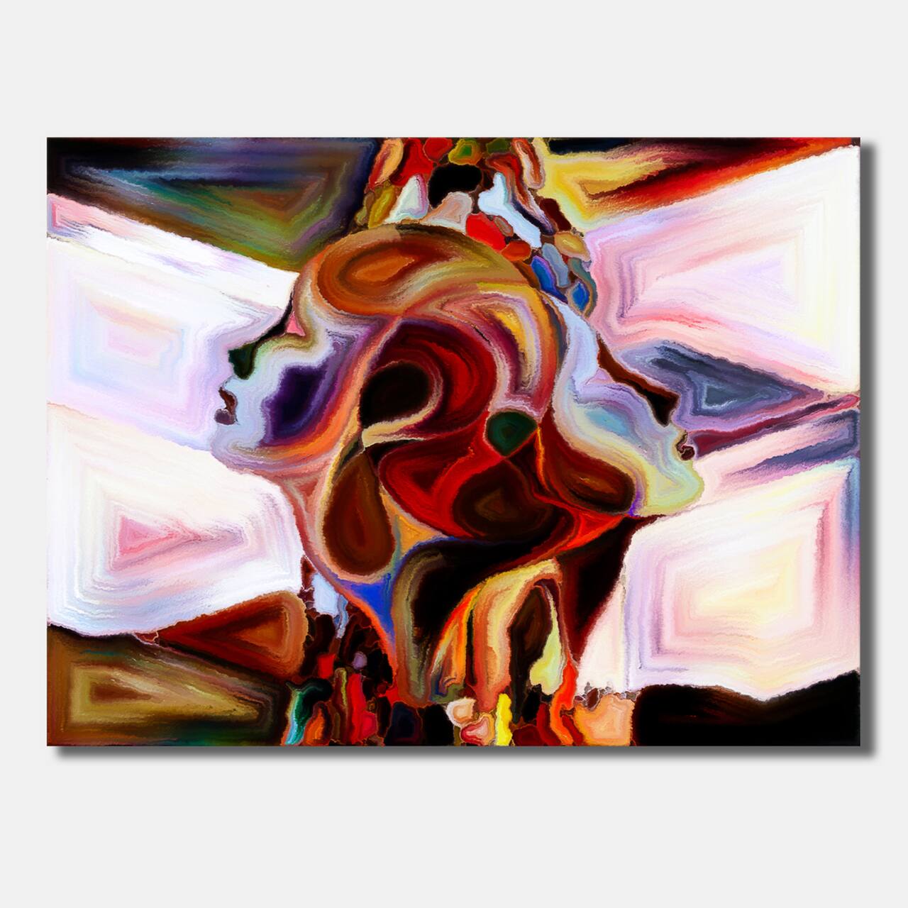 Designart - Union Of Male And Female Faces II - Modern Canvas Wall Art Print